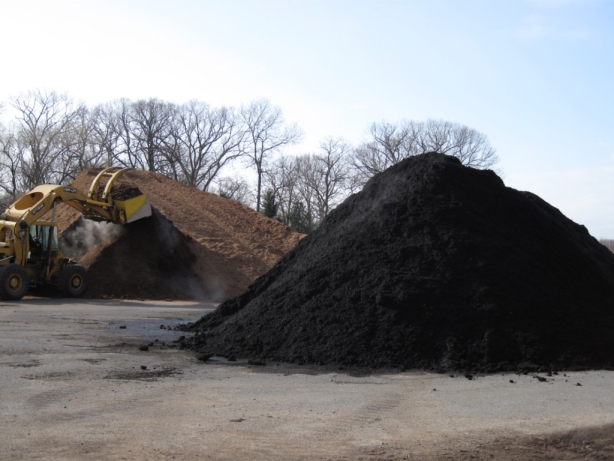 Mulch Stored On Blacktop