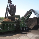 Processing Natural Mulch into Black Dyed Mulch