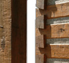 Timber frame and hand-hewn beams